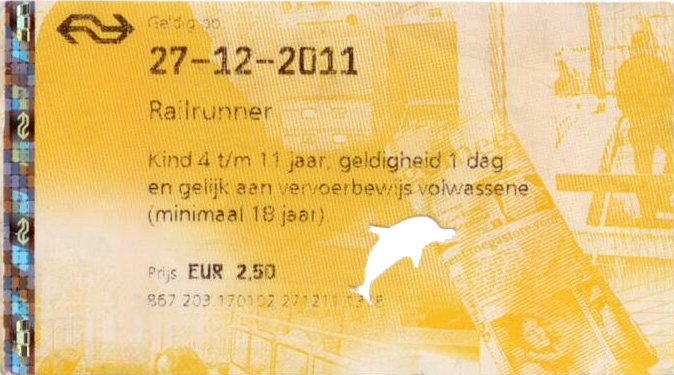ticket with dolphin